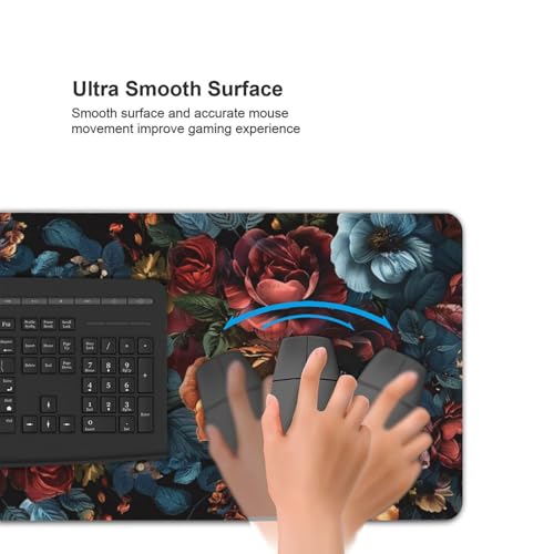 KOBWOPI 35.4 x 15.7 in, Waterproof XXL Large Mouse Pad for Desk, Extended Keyboard Mouse Mat for Computer Office, Big Laptop Mouse pad, Gaming Pc-Vintage Chic Rose Flowers - Image 5