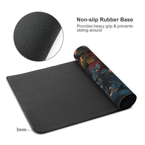 KOBWOPI 35.4 x 15.7 in, Waterproof XXL Large Mouse Pad for Desk, Extended Keyboard Mouse Mat for Computer Office, Big Laptop Mouse pad, Gaming Pc-Vintage Chic Rose Flowers - Image 3