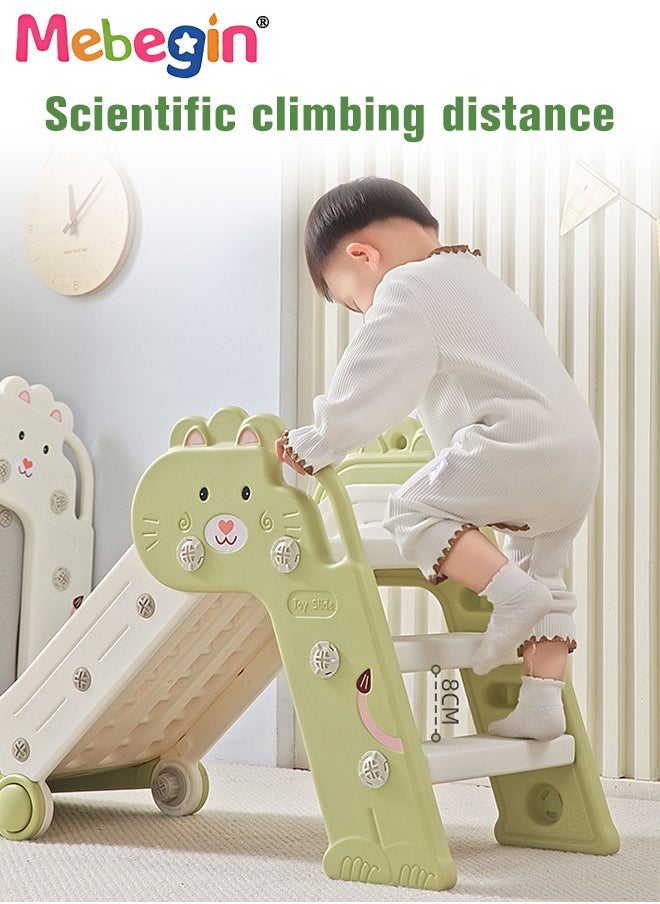 MEBEGIN Folding Slide with Adorable Appearance, Freestanding Climber Playset, Durable Sturdy Slide with Three-stage Slide Design, Solid Base, Smooth Edges and Corners, Indoor and Outdoor Use, Ideal Gifts for Kids, 40*112*55cm  - Image 3