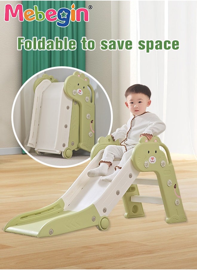 MEBEGIN Folding Slide with Adorable Appearance, Freestanding Climber Playset, Durable Sturdy Slide with Three-stage Slide Design, Solid Base, Smooth Edges and Corners, Indoor and Outdoor Use, Ideal Gifts for Kids, 40*112*55cm  - Image 2