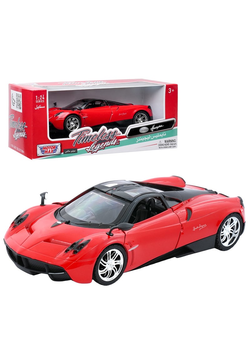 موتورماكس سيارة باجاني هوايرا مصبوبة بمقياس 1:24 | سيارة إيطالية خارقة مرخصة رسميًا | أبواب تفتح، تصميم داخلي مفصل، ولعبة مصبوبة تتحرك بحرية - Image 1