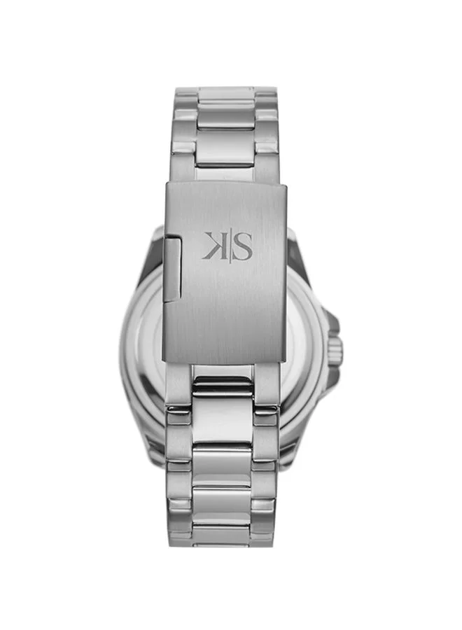 KENNETH SCOTT Men's Analog Tonneau Shape Stainless Steel Wrist Watch K22041-SBSN - 44 Mm