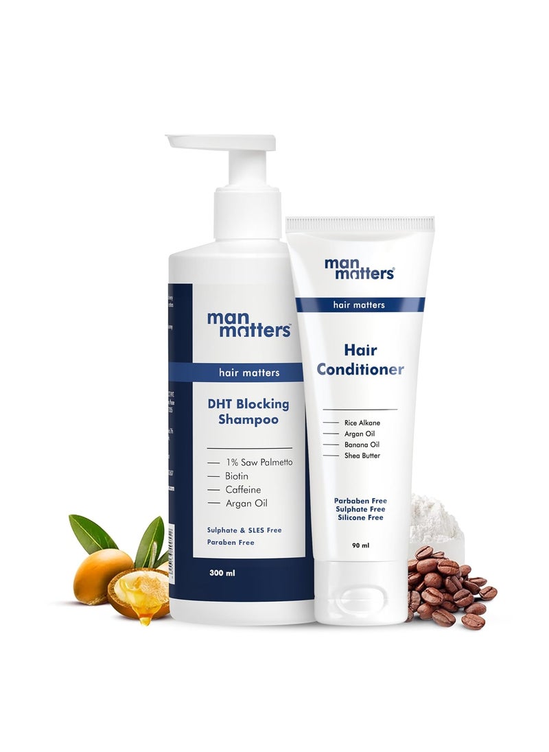 Man Matters Man Matters Anti Hair Fall Shampoo And Conditioner For MenDht BlockerHelps In Deep Nourishment And FrizzyFree HairSlsParaben FreePack Of 2300Ml Shampoo And 90Ml Conditioner390 Grams  - Image 1
