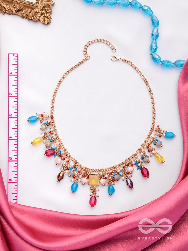 SANJOYA by EVERSTYLISH Embellished Necklace for Women | Golden Multicolor Beaded Statement Neckpiece | Ethnic Jewelry for Weddings, Festivals & Special Occasions - Image 4