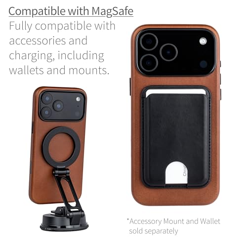 Dockem Genuine Leather Case for iPhone 17 Pro Max Compatible with MagSafe, with Capacitive Camera Control Button (MSGL, Brown) - Image 5