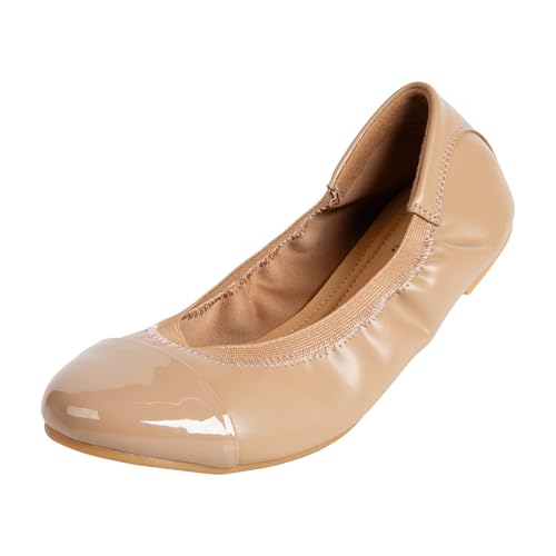 Comfort Plus Women's Dark Nude Claire Scrunch Flat by Payless 5.5 Medium - Image 1