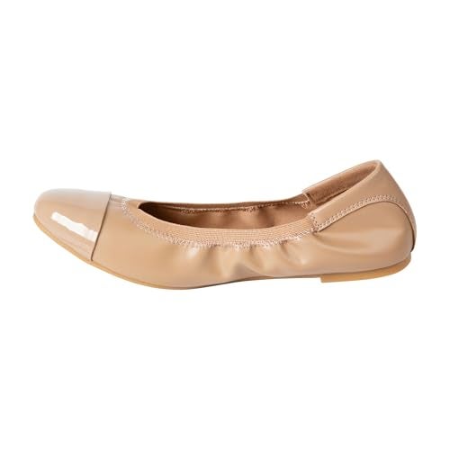 Comfort Plus Women's Dark Nude Claire Scrunch Flat by Payless 5.5 Medium - Image 4