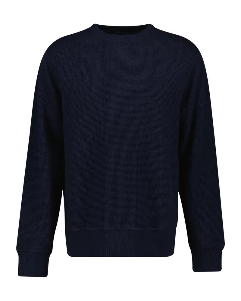 غانت Gant Waffle Textured Crew Neck Sweatshirt