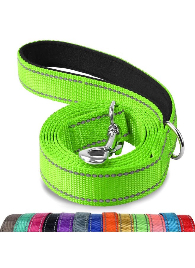 Joytale - Joytale Double-Sided Reflective Dog Leash, 6 FT/5 FT/4 FT, Padded Handle Nylon Dogs Leashes for Medium & Large Dogs Walking, Green, 4FT - Image 1