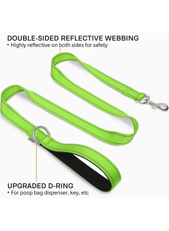 Joytale - Joytale Double-Sided Reflective Dog Leash, 6 FT/5 FT/4 FT, Padded Handle Nylon Dogs Leashes for Medium & Large Dogs Walking, Green, 4FT - Image 1