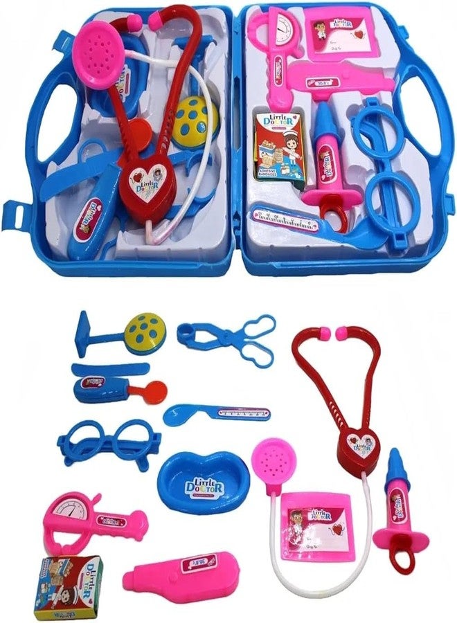 SHRISA Creation Doctor Playset for Kids, Play Doctor Set with Foldable Suitcase, Doctor Kit Toyset for Kids Above 3 Years (Multicolor) (Blue) - Image 1