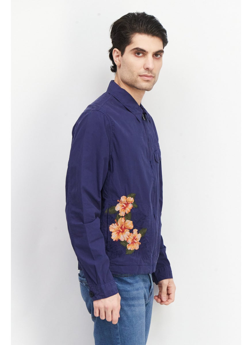 Men Floral Pattern Windbreaker Jacket, Blue - pzsku/ZA6B1AC41BACAF3C4BE22Z/45/_/1740492718/5a4790a3-1e3f-48ab-aa54-4ab234de22b0