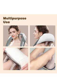 PENG GENERAL Shiatsu Neck and Shoulder Massager with Heat for Pain Relief Deep Tissue, Massage at home for Muscle Relaxation (Grey/White)  - Image 3