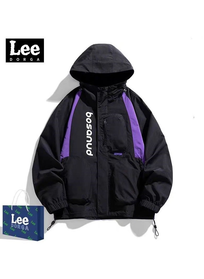 LEE Hooded Jacket Sports And Casual Patchwork Jacket  - Image 1