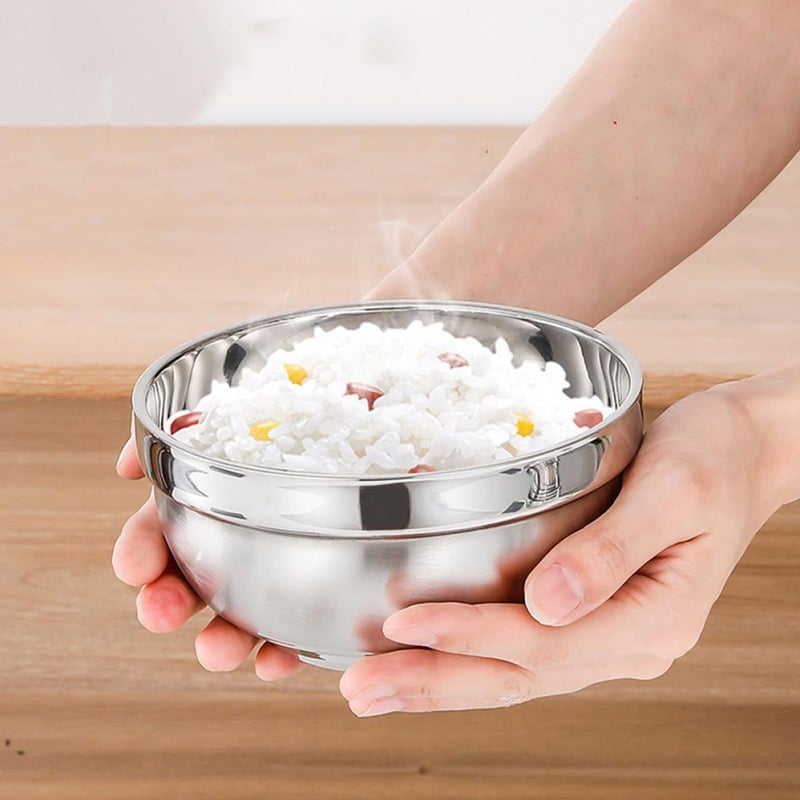 2 Pack Stainless Steel Mixing Bowls 700ml Heat Resistant For Soup Noodle Salad - Image 5