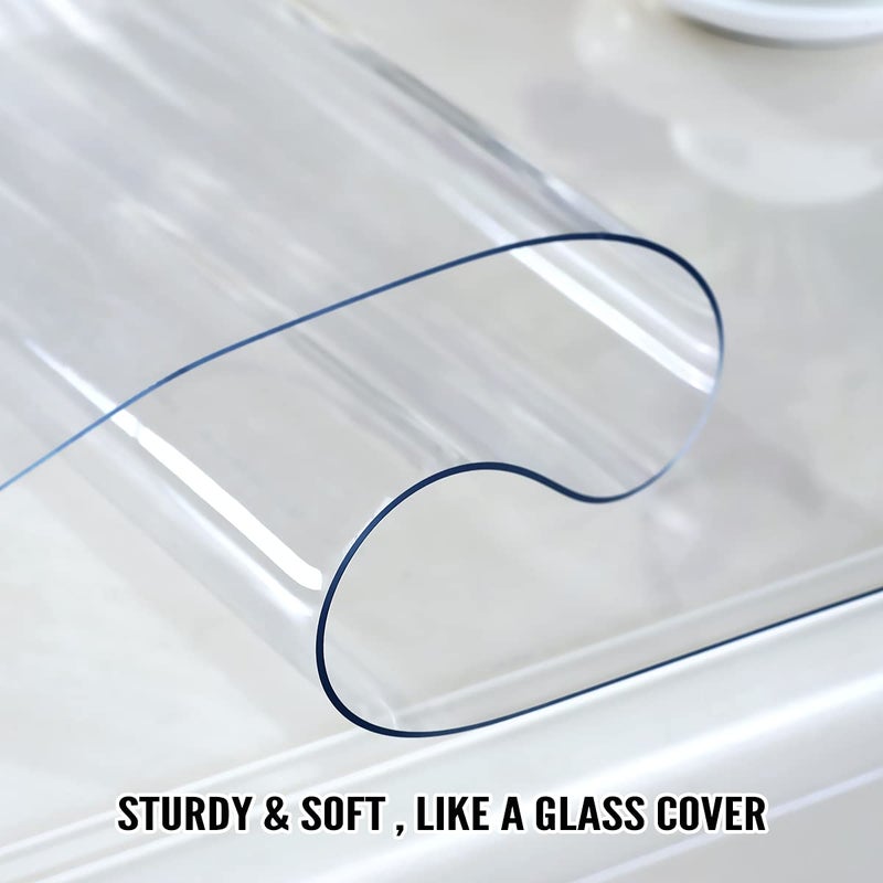 Royhom Clear Table Protector 20 x 32 Inch - 2mm Thick Plastic Table Cover, Clear Table Cover Protector Rectangle, Waterproof PVC Desk Mat for Coffee Table, Writing Desk, Dining Room, Dresser - Image 3
