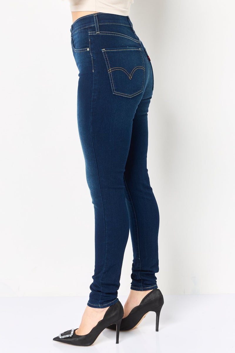 Levi's Women Slim Fit Washed Stretchable Denim, Navy Blue - Image 3