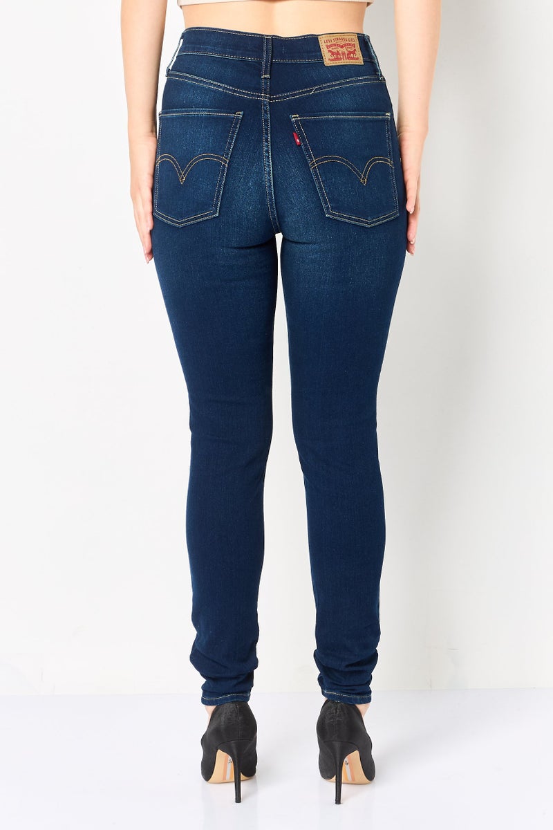 Levi's Women Slim Fit Washed Stretchable Denim, Navy Blue - Image 4