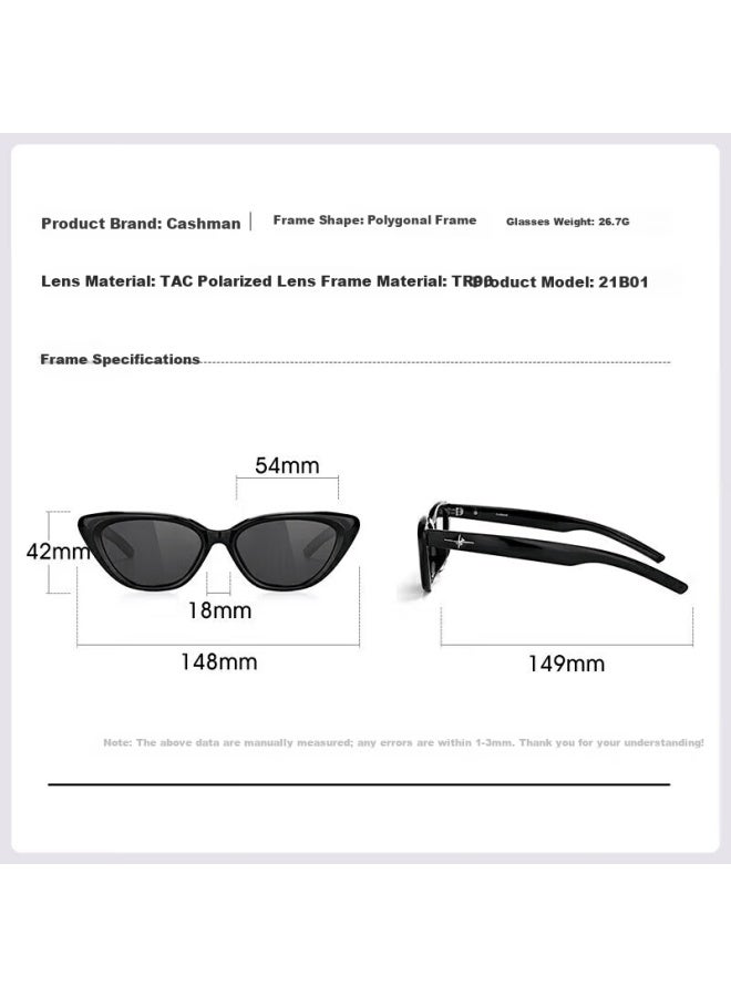 Caxman Gm Cat Eye Sungl For Men And Women, Suitable For Square And Round Faces, Narrow Frame, Uv Protection, Polarized, Slimming Effect, Premium Style Eyewear - Image 3