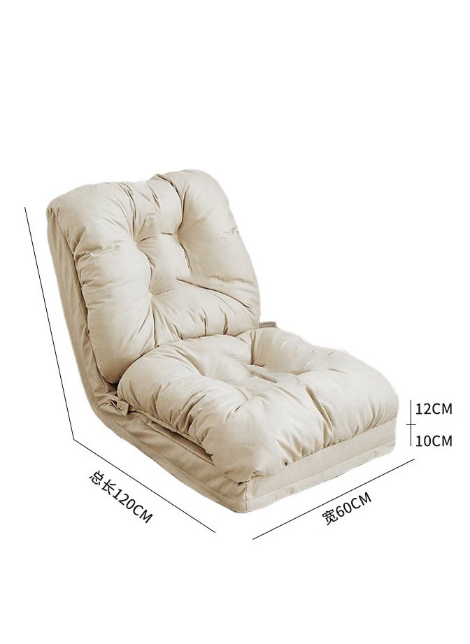 MLADEN - Foldable Lazy Sofa Sleeper Bed 5-Position Adjustable,3 in 1 Convertible Sofa Sleeper,No-wash Technical Cloth Cover, Floor Gaming Sofa Couch for Bedroom/Living Room/B White-120CM - Image 1