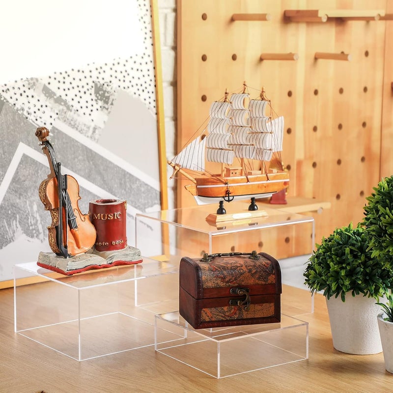 اي ار اس مجموعة ARS® من 6 قطع من حوامل عرض الطعام المصنوعة من الأكريليك الشفاف - حوامل عرض الطعام للمناسبات الخاصة بالضيافة والمقتنيات - Image 2