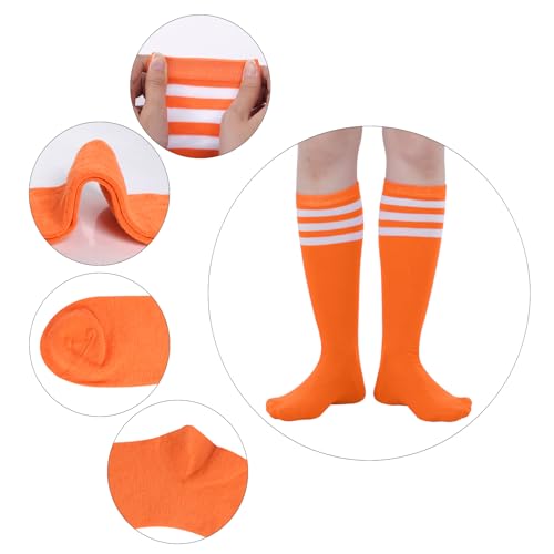 Dxhycc 3 Pairs Kids Soccer Socks Striped Knee High Baseball Softball Athletic Socks for Youth Boys Girls - Image 5