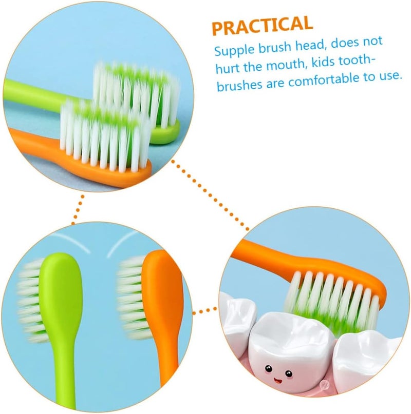 Boys and Girls Toothbrush Set 4 Pack Soft Bristles Animal Carrot Design - Image 3