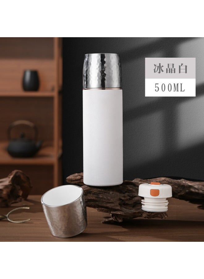 High-end Light Luxury Pure Titanium Vacuum Cup Men And Women Hammer Pattern Braised Tea Titanium Cup Tea Separation Tea Cup Business Gift