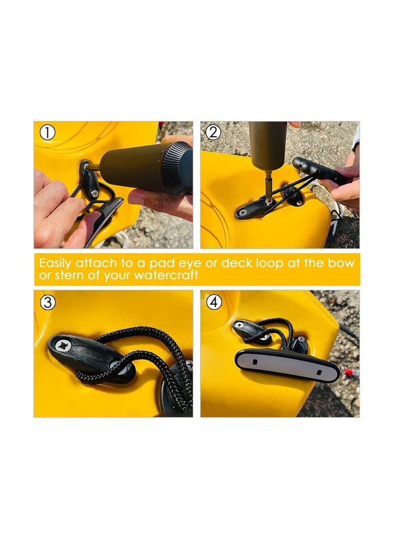 SYOSI, Kayak Carry Handles 2 Pack, Ultra Heavy Duty T-handle Bungee, Replacement Installation Handles Ropes Kit, Kayak and Boat Boating Surfing Accessories