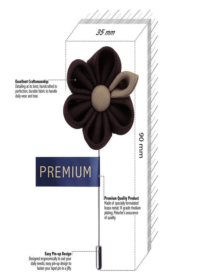 Peluche Dual Shaded Beauty Brown Brooch for Men - Image 4