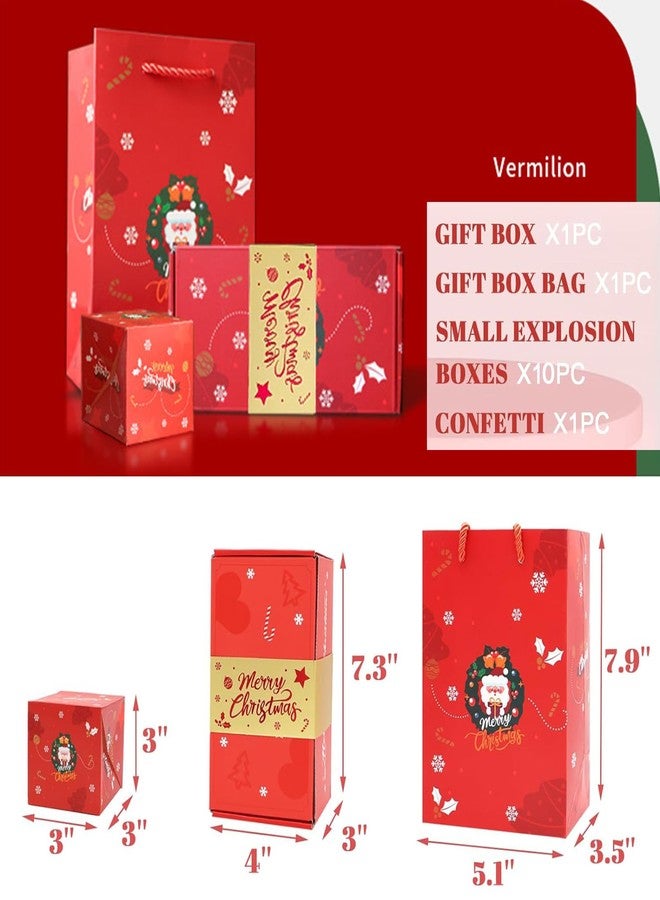 DYFCNP Surprise Box Gift Box for Money, Surprise Gift Box Explosion,2024 Newly Merry Christmas Surprise Gift Boxes,Folding Pop-Up Explosion Gift Box for Birthday Anniversary Valentine Proposal (Red Christmas) - Image 5