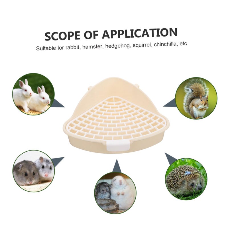 Gray Triangle Litter Box For Small Pets Rabbits Hamsters Guinea Pigs Corner Potty Tray - Image 3