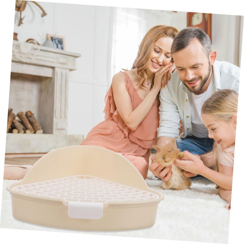 Gray Triangle Litter Box For Small Pets Rabbits Hamsters Guinea Pigs Corner Potty Tray - Image 5