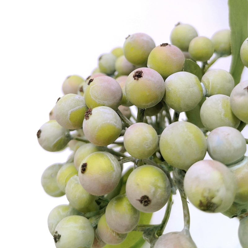 M2cbridge Pack of 6 Green Artificial Berry Stems Christmas Picks Wreath Ornament(Frost Green) - Image 4