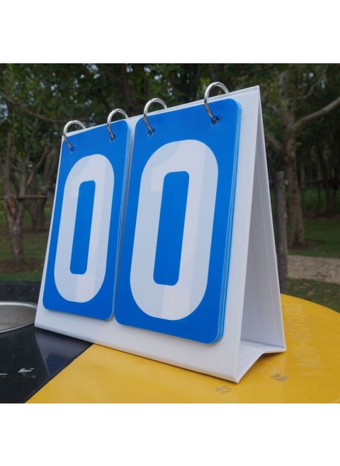 Competition Scoreboard Activity Flip Card Red Yellow Blue Green Gray Scoring Card Early Education Color Number Card-Specifications:Two-digit Blue Plastic Scoreboard
