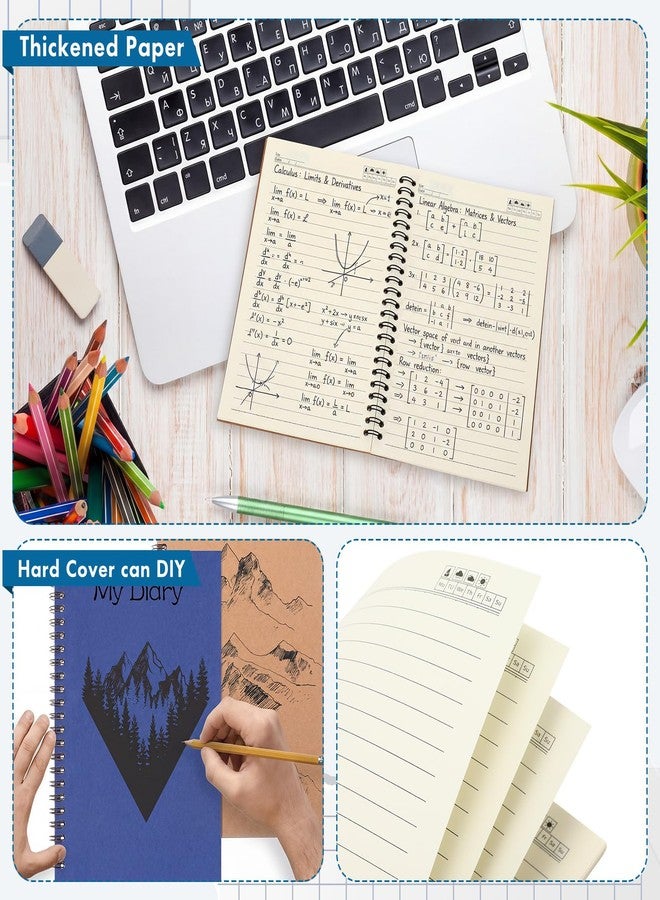 Epakh 6 Pack Spiral Notebooks A5 Bulk Back to School Hardcover Spiral Journal Notebook 5.5 x 8.3 Inch, First Day of School Journal Paper Notebook for Writing, 50 Sheets 100 Page - Image 5