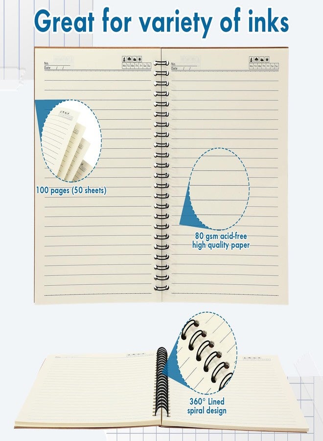 Epakh 6 Pack Spiral Notebooks A5 Bulk Back to School Hardcover Spiral Journal Notebook 5.5 x 8.3 Inch, First Day of School Journal Paper Notebook for Writing, 50 Sheets 100 Page - Image 4