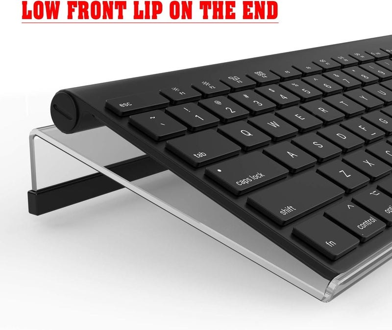 KOTEMON Mini Computer Keyboard Stand-11.8'' x 5.1''-Small Computer Keyboard Tray Acrylic Keyboard Holder for 78 Keys Universal Compact Keyboard, with Black Silicone Strip, Clear - Image 4