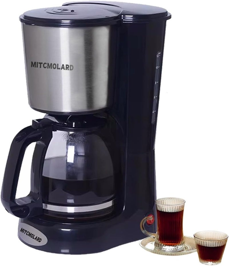 MITCMOLARD Drip Coffee Machine, 1.5 L Filter Coffee Maker 12 Cup Capacity, Anti Drip | Black American Coffee Machine, 900 W, Automatic Shut-off, Boil Dry Protection, Keep Warm Function - Image 1
