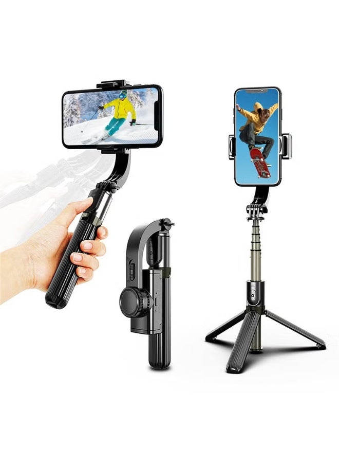 L08 Gimbal Stabilizer for Smartphone with Extendable Selfie Stick and Tripod, 1-Axis Multifunction Remote 360°Automatic Rotation, Auto Balance for iPhone/Android  - Image 1