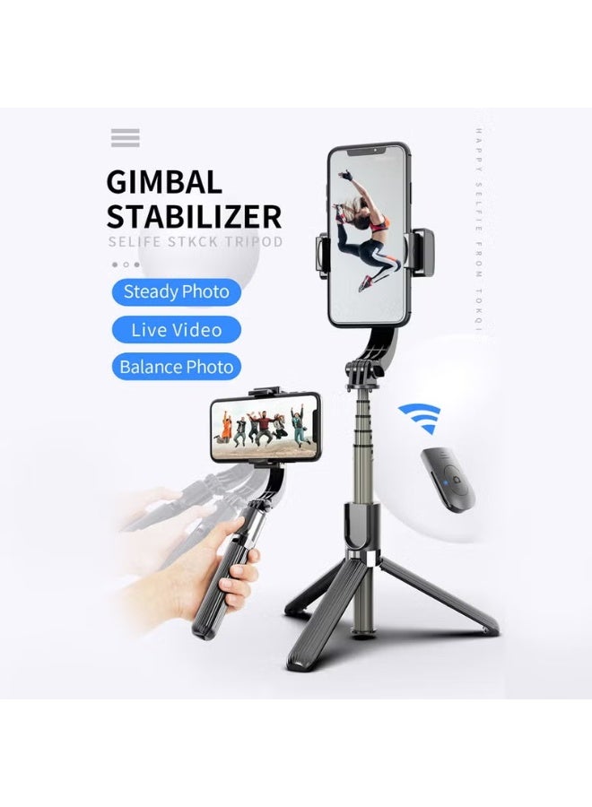 L08 Gimbal Stabilizer for Smartphone with Extendable Selfie Stick and Tripod, 1-Axis Multifunction Remote 360°Automatic Rotation, Auto Balance for iPhone/Android  - Image 4