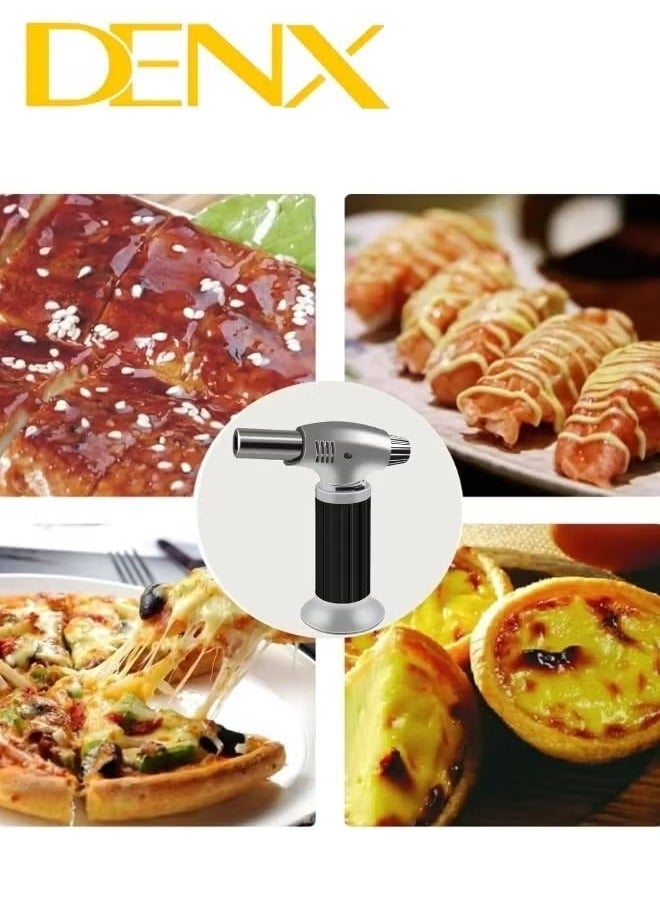 Denx Kitchen Lighter , Kitchen Torch Cooking Torch Crème Brule Torch, Refillable Adjustable Flame Lighter with Safety Lock - Image 4