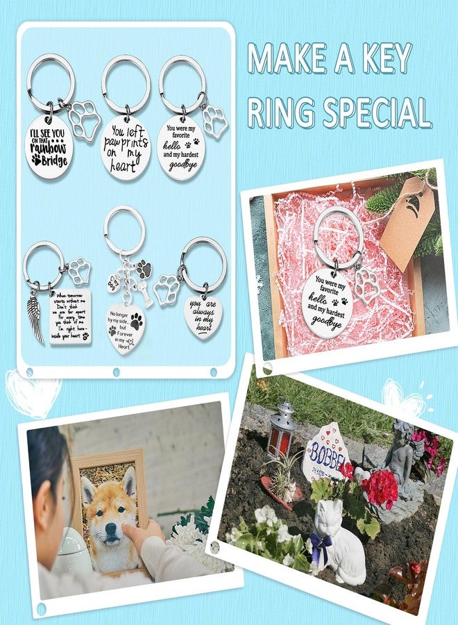 PLwelth 6Pcs Pet Keychains Dog Memorial Gifts Loss of Dog Sympathy Gift Rainbow Bridge Pet Funny Keychains Dogs Jewelry Gift for Men Women Pet Dogs Lover Owner Remembrance Christmas Gifts - Image 3