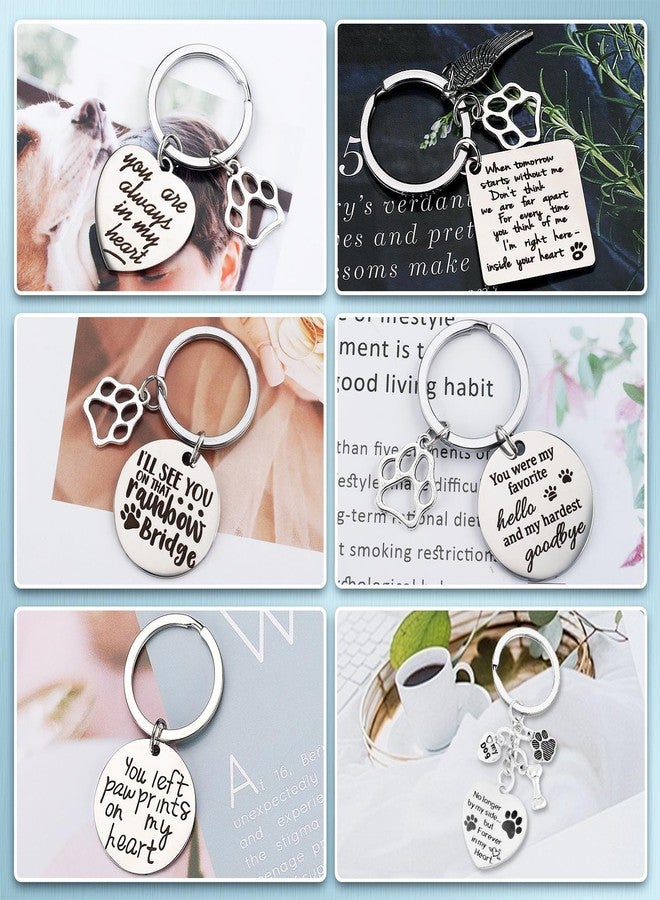 PLwelth 6Pcs Pet Keychains Dog Memorial Gifts Loss of Dog Sympathy Gift Rainbow Bridge Pet Funny Keychains Dogs Jewelry Gift for Men Women Pet Dogs Lover Owner Remembrance Christmas Gifts - Image 2