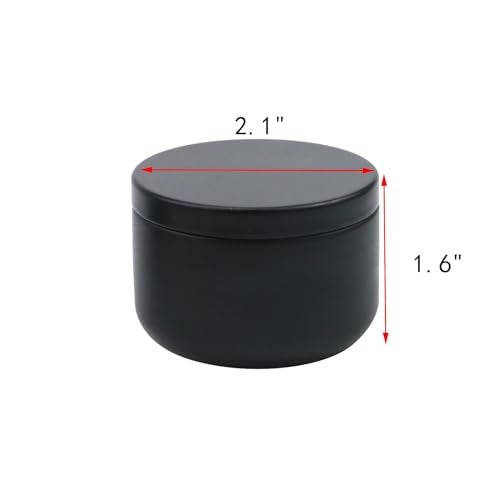 Geesatis 3 oz Empty Candle Tins with Lids (16 Pcs) - Metal Candle Containers Jars for Candle Making, Storage - Airtight, Black - Image 2