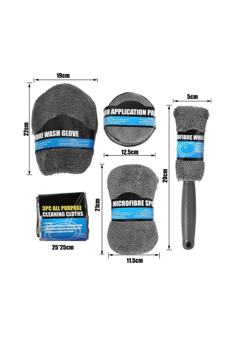 Dubkart - 9 Pieces Microfiber Car Cleaning Kit - Image 1