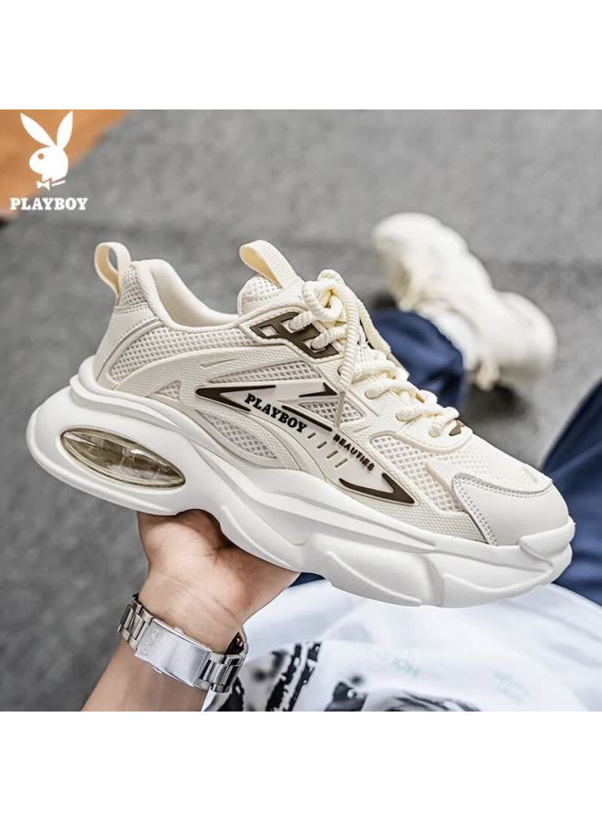 Playboy Dad Shoes For Men, Autumn And Winter Season Men's Thick-soled Casual Air Cushion Sneakers, Fashionable Off-white, Size 40 - Image 2