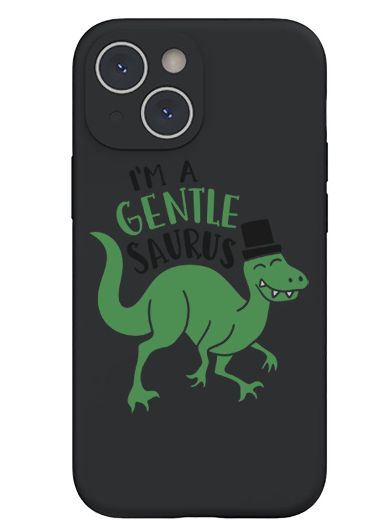 Theodor Protective Slim Fit Case Liquid Silicone Cover with Full Body Protection Anti-Scratch Shockproof Case For iPhone 15 Black  - I just nee some good vibe copy - Image 1