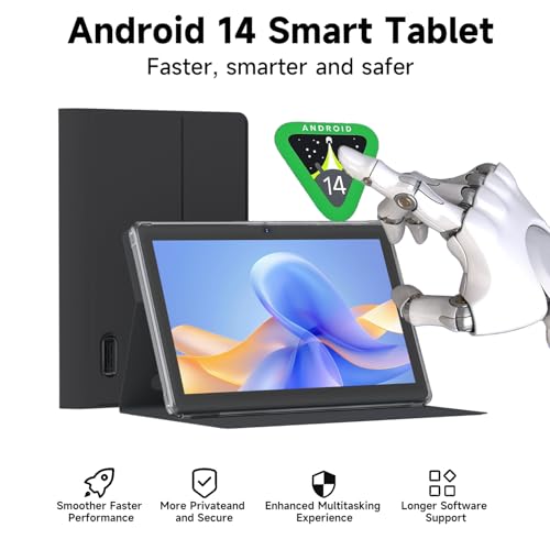 HOTTABLET Tablet 7Inch Android 14.0 with Protective Case, 8GB(3+5GB Expand) RAM+ 32GB ROM, IPS Screen, Dual Camera, Bluetooth 5.0 WiFi Tab (Black) - Image 5