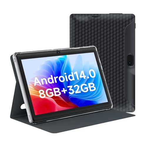 HOTTABLET Tablet 7Inch Android 14.0 with Protective Case, 8GB(3+5GB Expand) RAM+ 32GB ROM, IPS Screen, Dual Camera, Bluetooth 5.0 WiFi Tab (Black) - Image 1